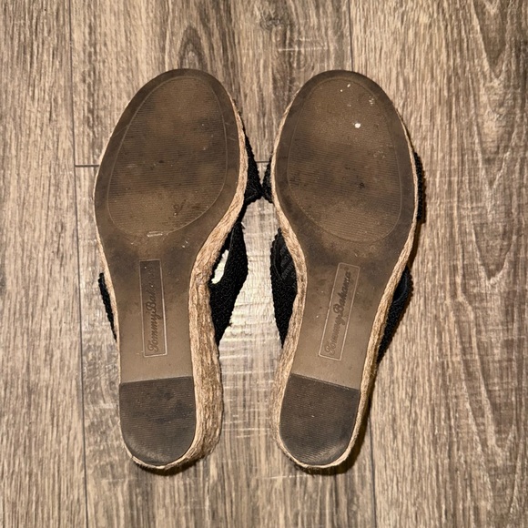 Tommy Bahama Black and Tan Woven Wedges - Picture 3 of 3